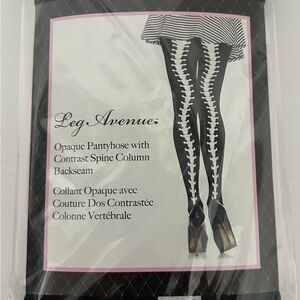 Leg Avenue Pink and White Opaque Pantyhose